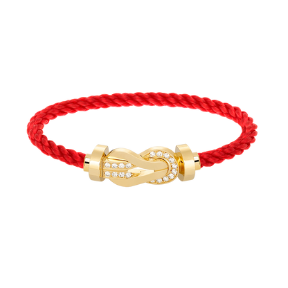 [Lunabriance]CHANCE LARGE 8 FIGURE BUCKLE HALF DIAMOND BRACELET GOLD