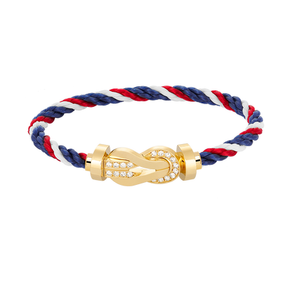 [Lunabriance]CHANCE LARGE 8 FIGURE BUCKLE HALF DIAMOND BRACELET GOLD
