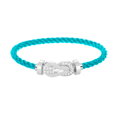[Lunabriance]CHANCE LARGE 8 FIGURE BUCKLE HALF DIAMOND BRACELET SILVER