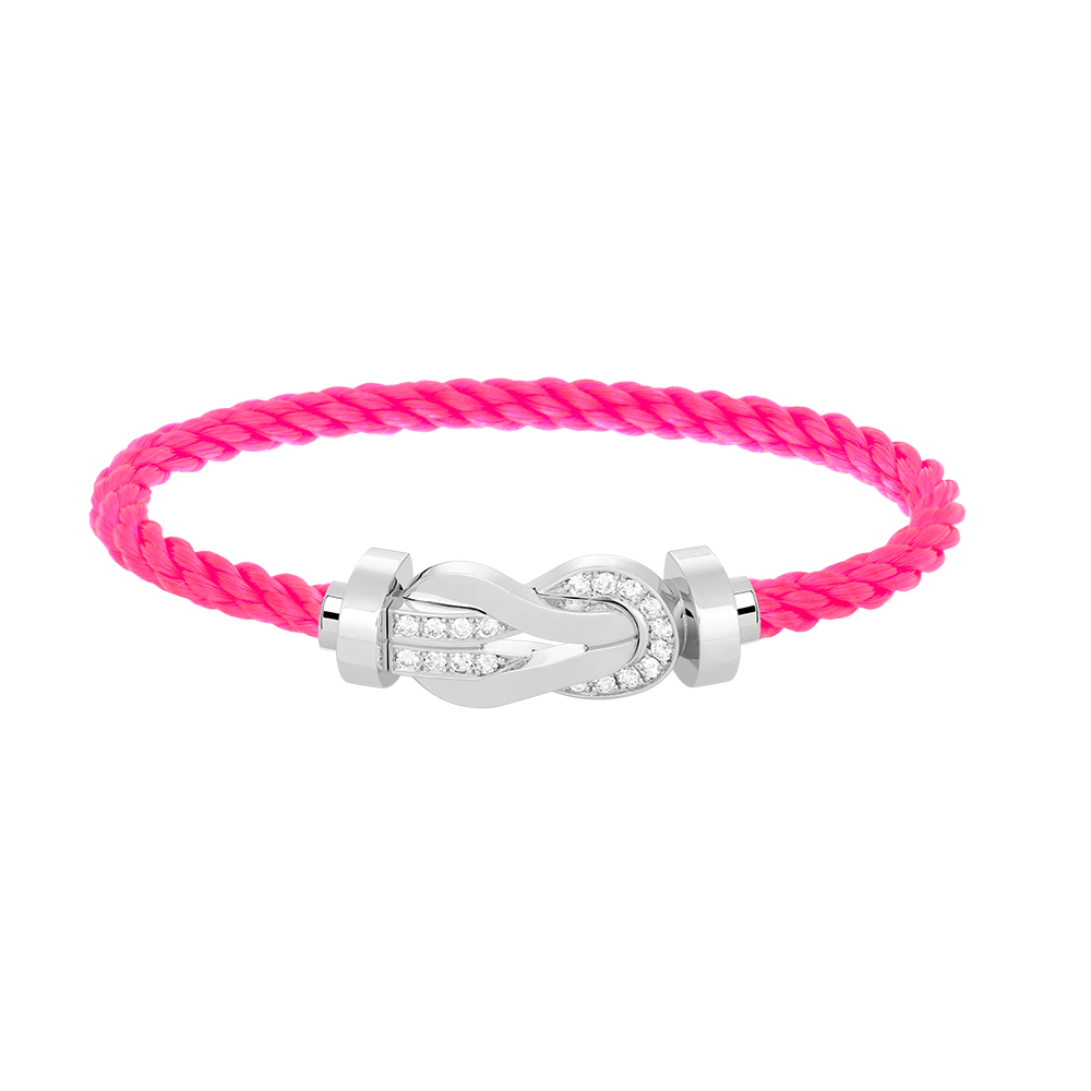 [Lunabriance]CHANCE LARGE 8 FIGURE BUCKLE HALF DIAMOND BRACELET SILVER