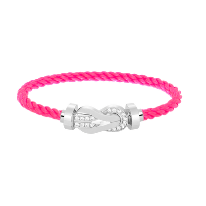 [Lunabriance]CHANCE LARGE 8 FIGURE BUCKLE HALF DIAMOND BRACELET SILVER