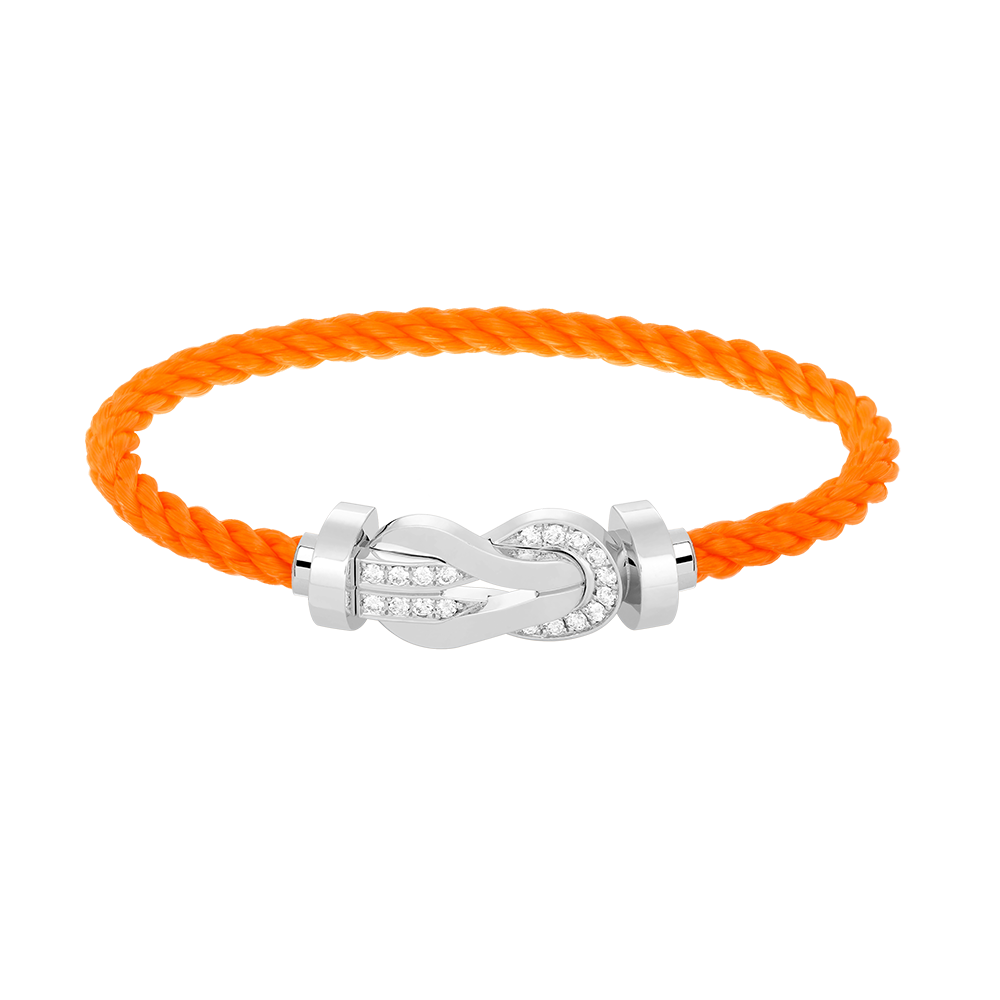 [Lunabriance]CHANCE LARGE 8 FIGURE BUCKLE HALF DIAMOND BRACELET SILVER
