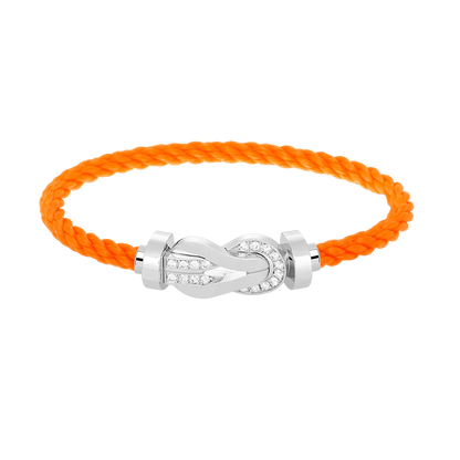 [Lunabriance]CHANCE LARGE 8 FIGURE BUCKLE HALF DIAMOND BRACELET SILVER