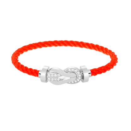 [Lunabriance]CHANCE LARGE 8 FIGURE BUCKLE HALF DIAMOND BRACELET SILVER