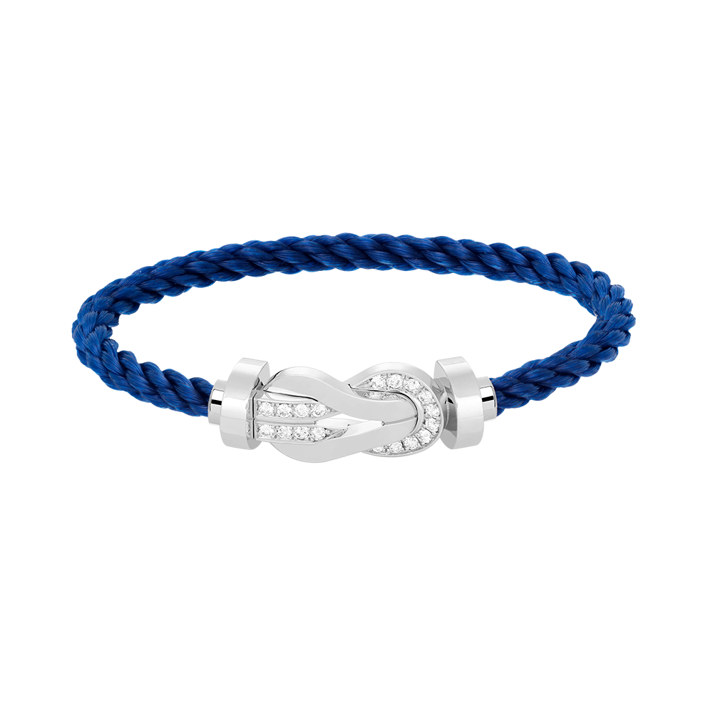 [Lunabriance]CHANCE LARGE 8 FIGURE BUCKLE HALF DIAMOND BRACELET SILVER