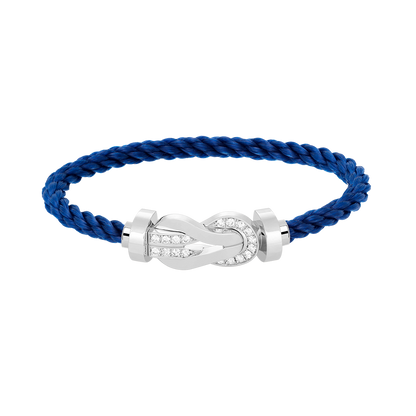 [Lunabriance]CHANCE LARGE 8 FIGURE BUCKLE HALF DIAMOND BRACELET SILVER