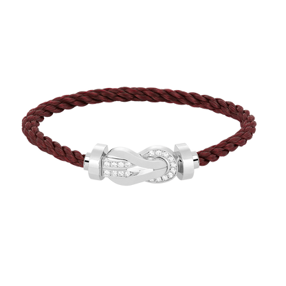 [Lunabriance]CHANCE LARGE 8 FIGURE BUCKLE HALF DIAMOND BRACELET SILVER