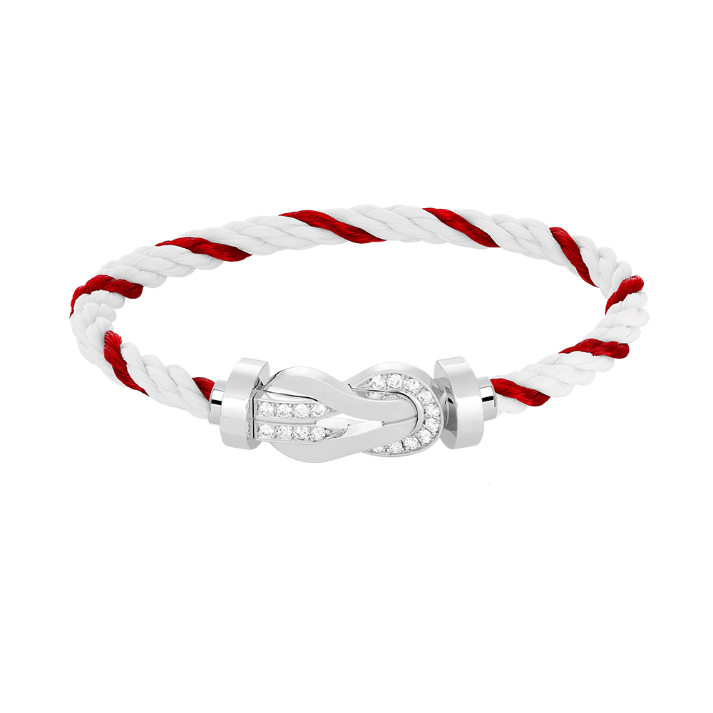 [Lunabriance]CHANCE LARGE 8 FIGURE BUCKLE HALF DIAMOND BRACELET SILVER