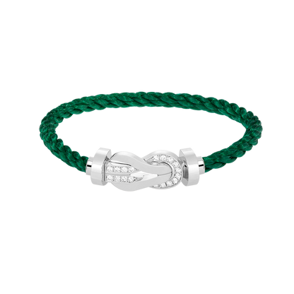 [Lunabriance]CHANCE LARGE 8 FIGURE BUCKLE HALF DIAMOND BRACELET SILVER