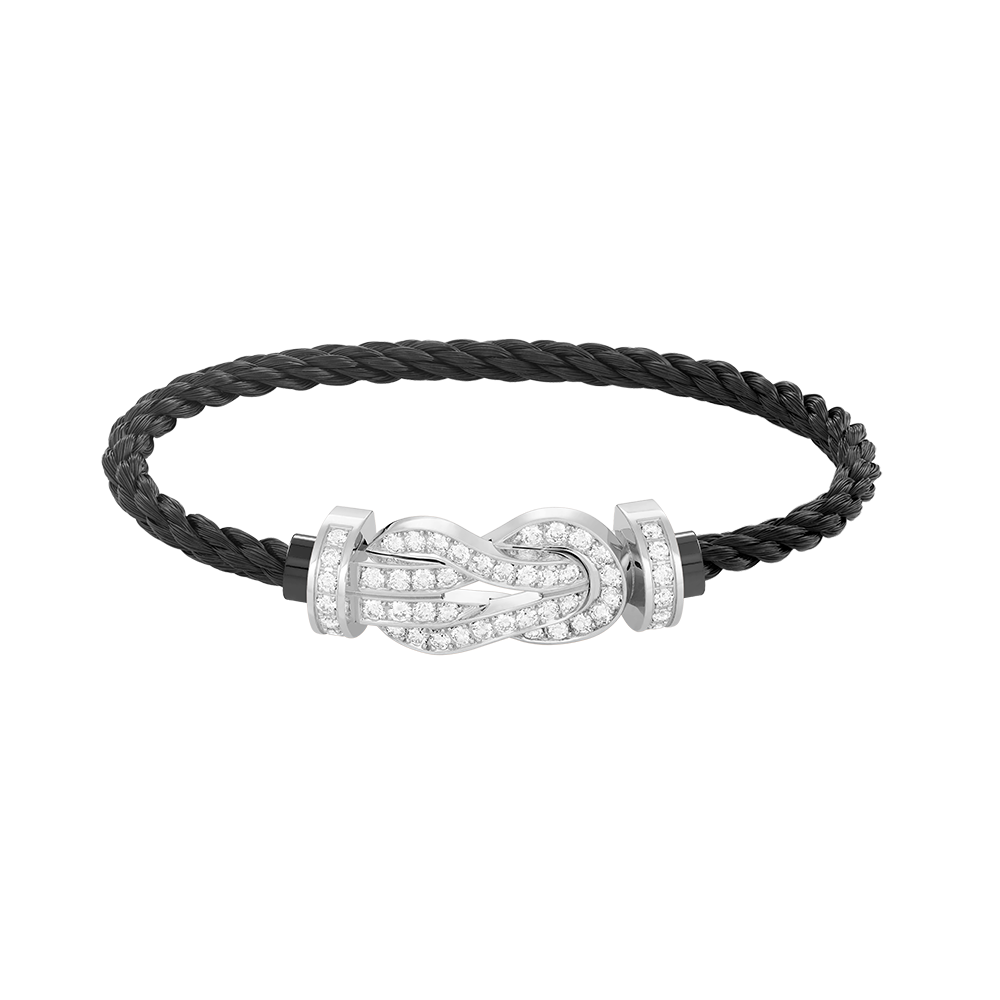 [Lunabriance]CHANCE LARGE 8 FIGURE BUCKLE FULL DIAMOND BRACELET SILVER