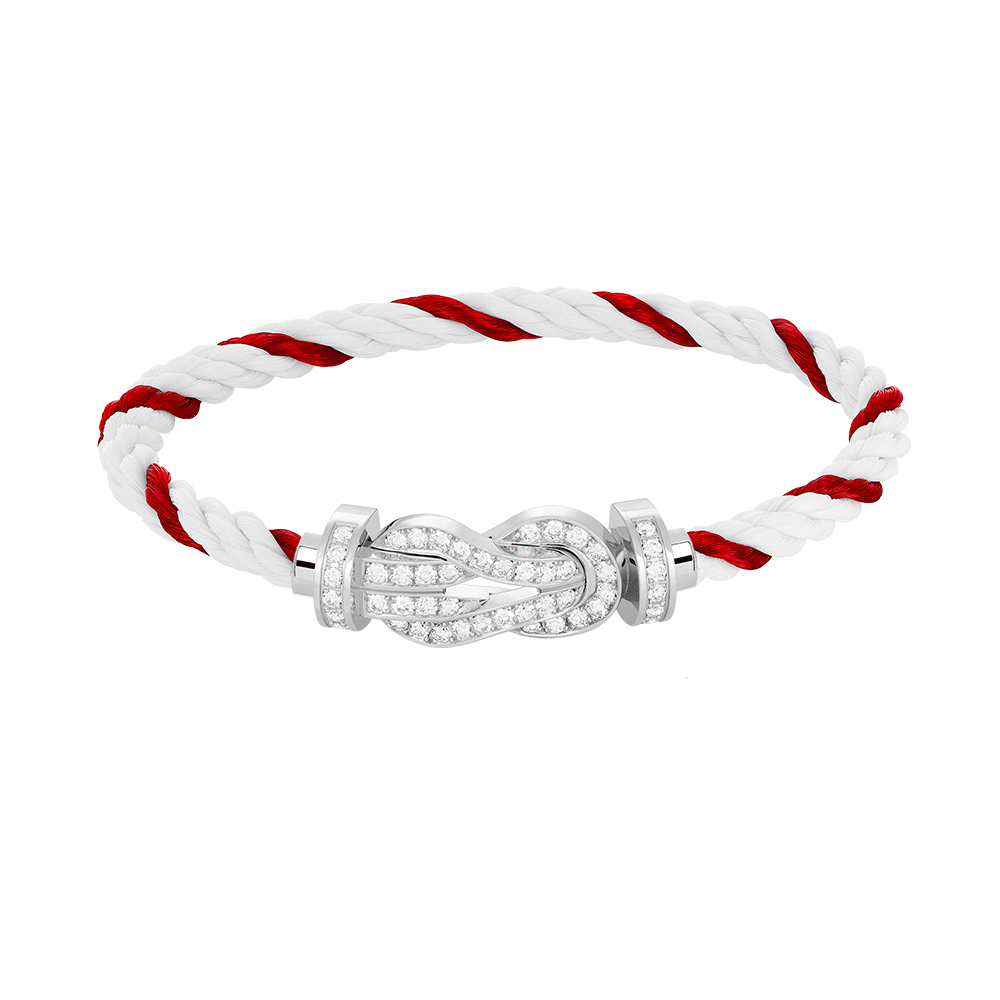 [Lunabriance]CHANCE LARGE 8 FIGURE BUCKLE FULL DIAMOND BRACELET SILVER