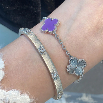 [Luna Brilliance] CLOVER 5 MOTIF VIOLET BRACELET COLLECTION