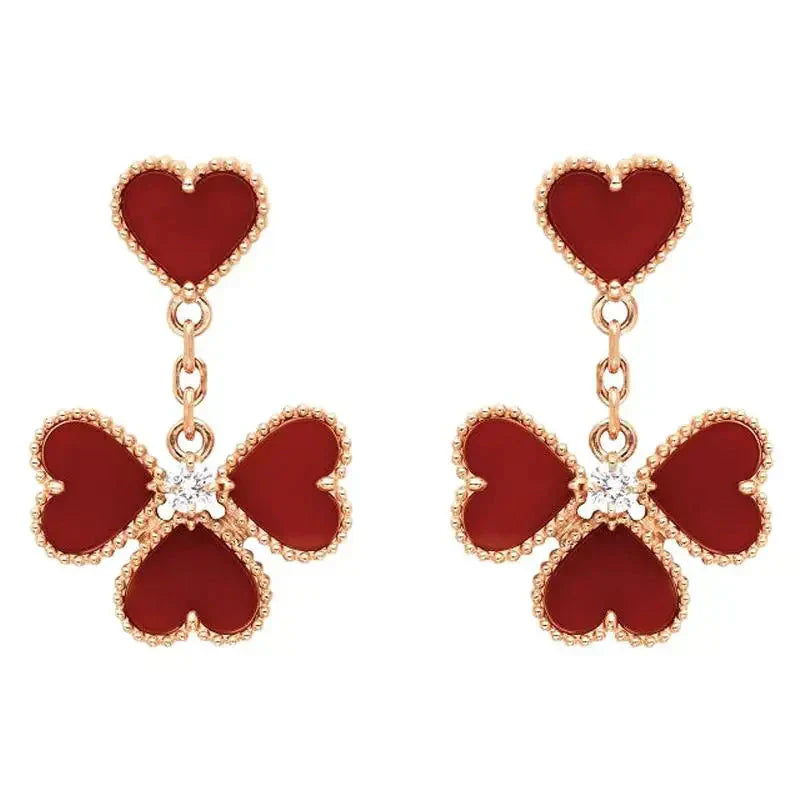 [Luna Brilliance]SWEET CLOVER CARNELIAN EARRINGS