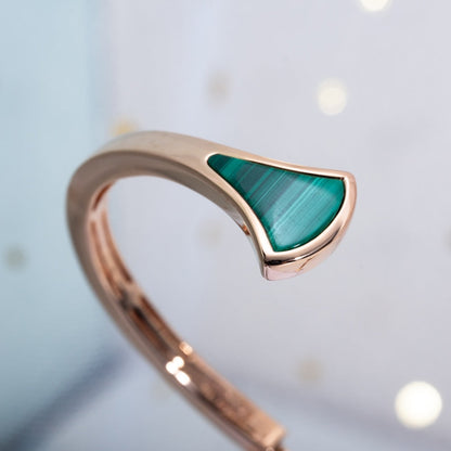 [Lunabriance]DREAM BRACELET OPEN MALACHITE PINK GOLD