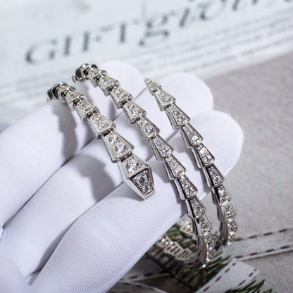 [Lunabriance]SERPENTI BRACELET SILVER DIAMOND DOUBLE ROW