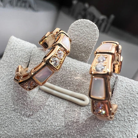 [Luna Brilliance]SERPENTI MOP PINK GOLD EARRINGS