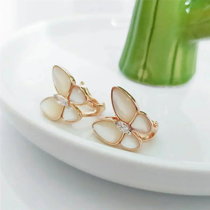 [Lunabriance]BUTTERFLY MOP DIAMOND EARRINGS