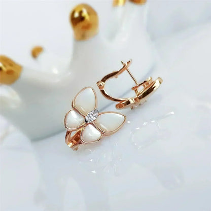 [Lunabriance]BUTTERFLY MOP DIAMOND EARRINGS