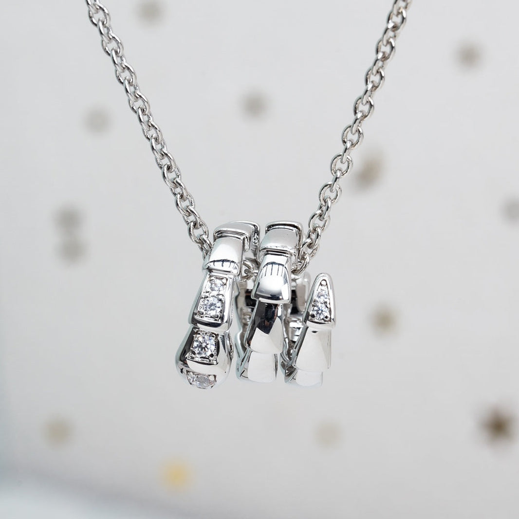 [Luna Brilliance]SERPENTI SILVER NECKLACE DIAMOND