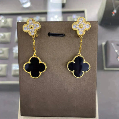[Lunabriance]CLOVER  2 MOTIFS  DIAMOND  EARRINGS (MULTIPLE CHOICESç´