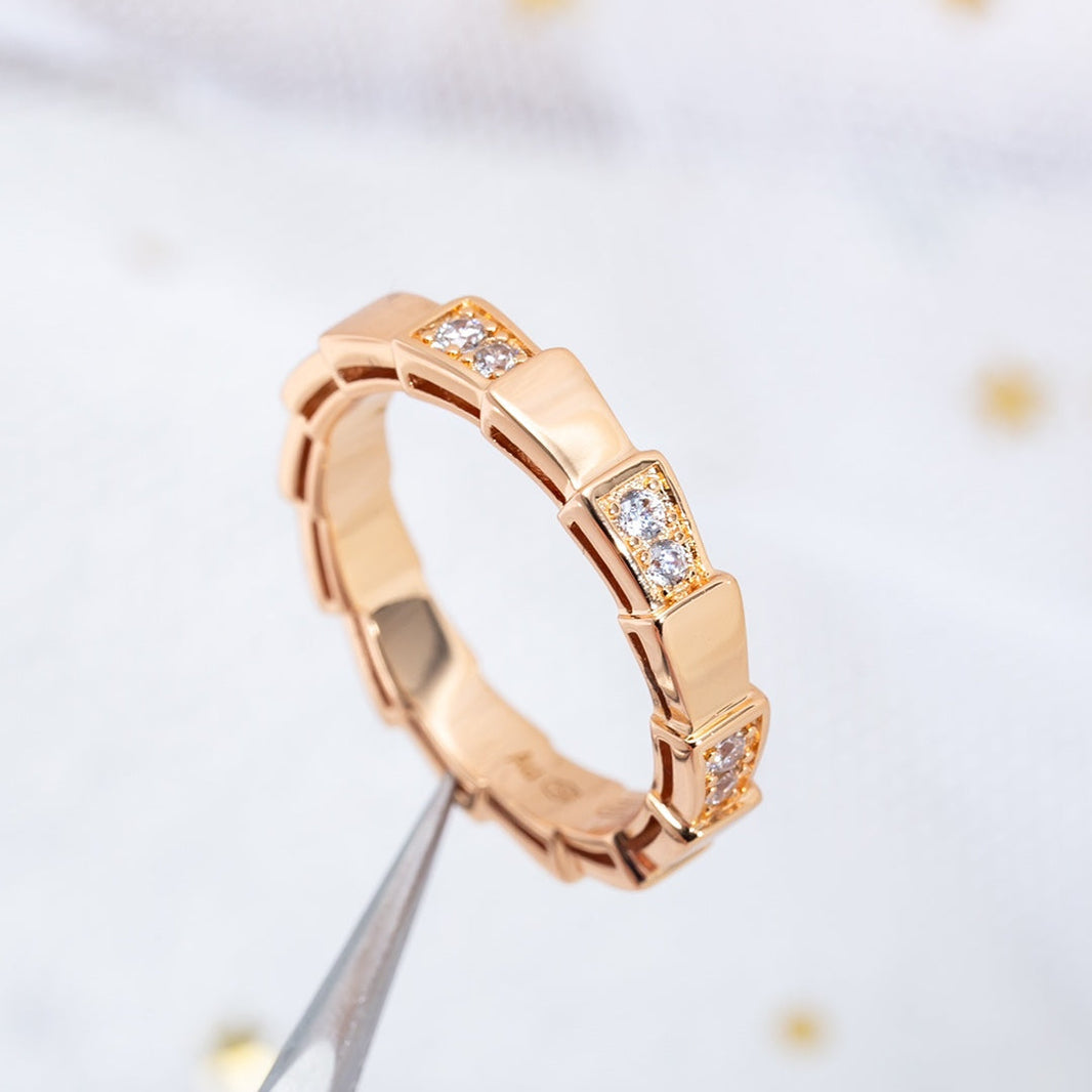 [Luna Brilliance]SERPENTI RING PINK GOLD  3MM