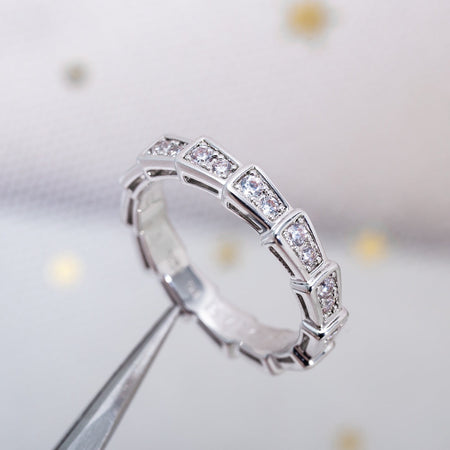 [Luna Brilliance]SERPENTI RING SILVER DIAMOND PAVED 3MM