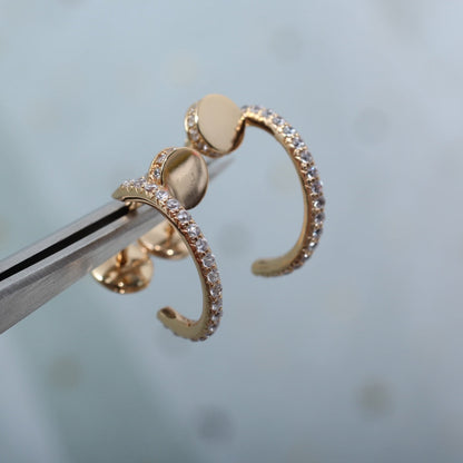[Lunabriance]JUSTE EARRINGS 12.75MM PINK GOLD DIAMOND