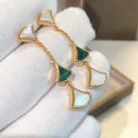 [Luna Brilliance]DREAM EARRINGS 3 MOTIFS MALACHITE MOP PINK GOLD