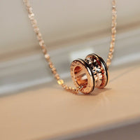[Luna Brilliance]ZERO 1 ROCK PEDANT PINK GOLD BLACK NECKLACE