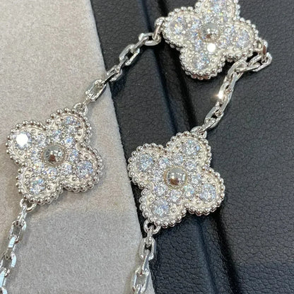 [Luna Brilliance] CLOVER 5 MOTIF FULL DIAMOND BRACELET COLLECTION