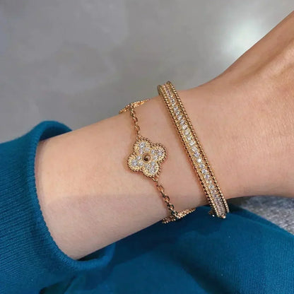 [Luna Brilliance] CLOVER 5 MOTIF FULL DIAMOND BRACELET COLLECTION