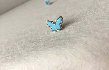 [Lunabriance]BUTTERFLY TURQUOISE EARRINGS SILVER