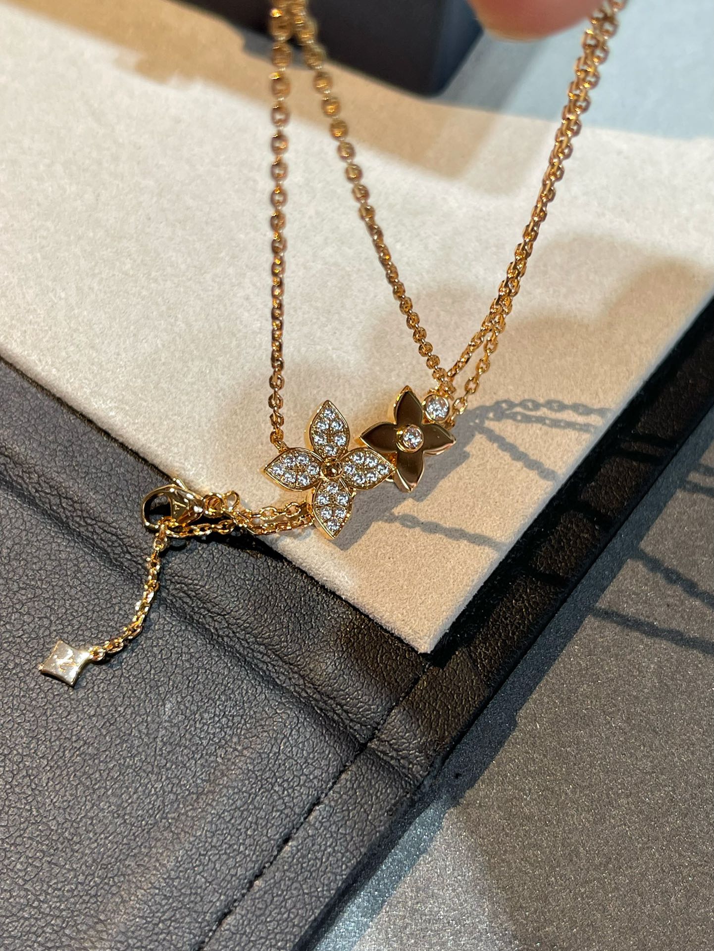 [Lunabriance]STAR BLOSSOM NECKLACE PINK GOLD DIAMONDS