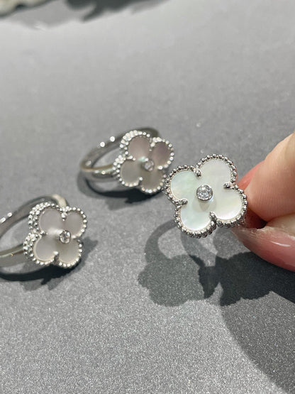 [Lunabriance]CLOVER SILVER MOP DIAMOND RING