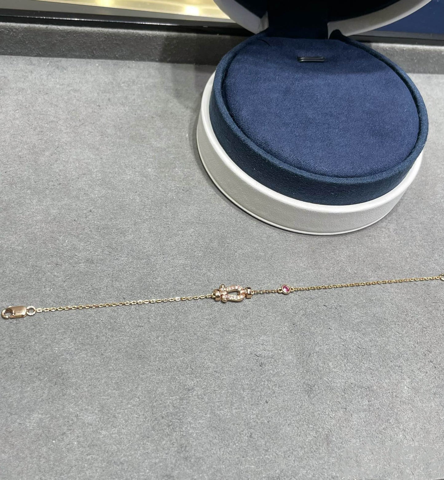 [Lunabriance]FORCE 10 DIAMOND CHAIN LINK PINK GOLD BRACELET