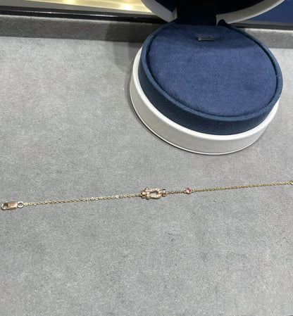 [Lunabriance]FORCE 10 DIAMOND CHAIN LINK PINK GOLD BRACELET