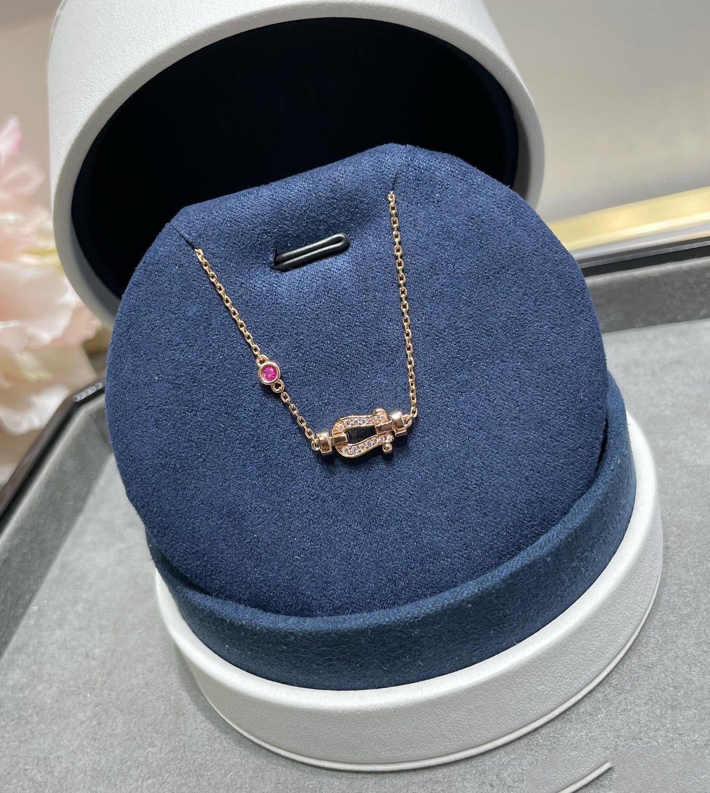 [Lunabriance]FORCE 10 DIAMOND CHAIN LINK PINK GOLD BRACELET