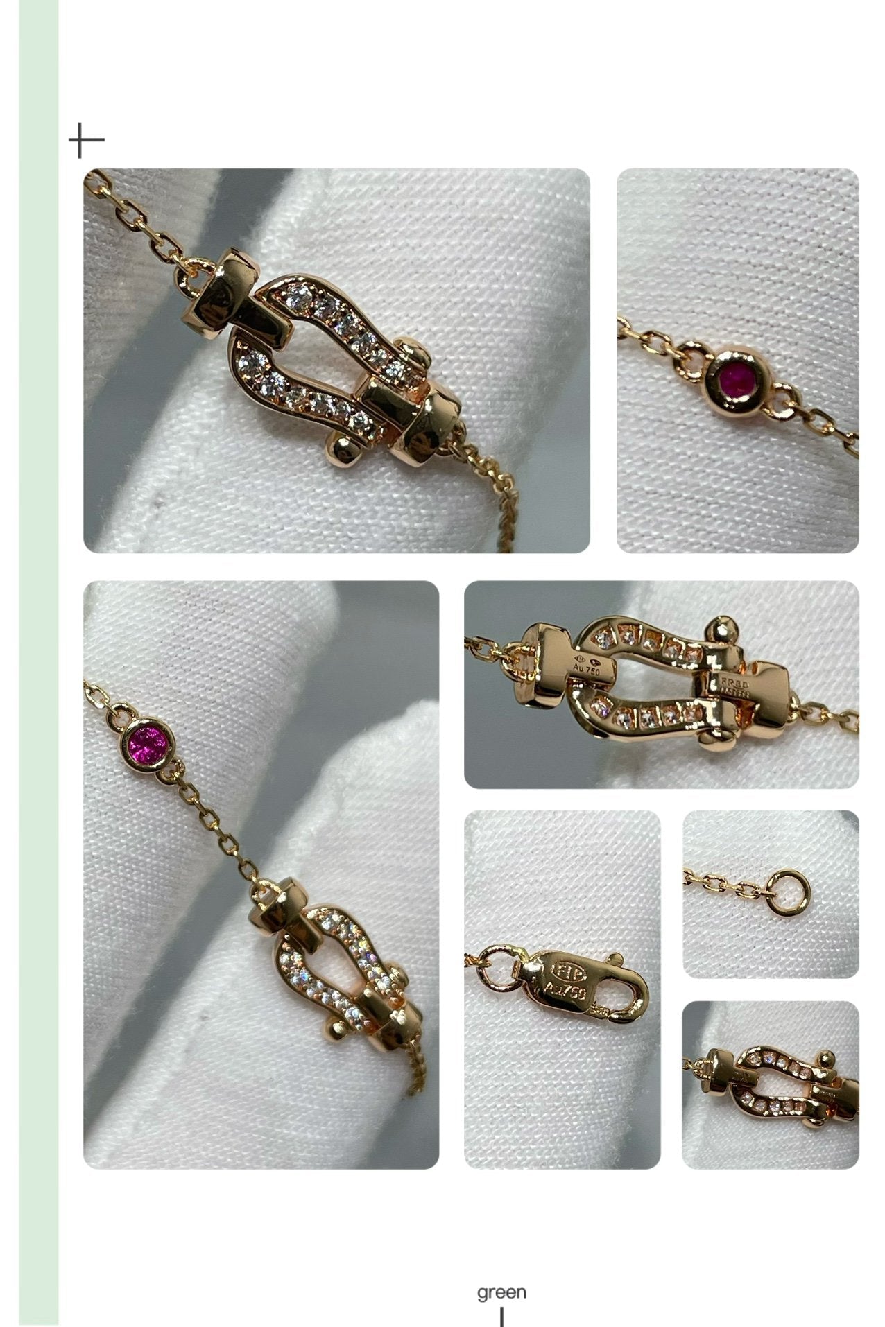 [Lunabriance]FORCE 10 DIAMOND CHAIN LINK PINK GOLD BRACELET