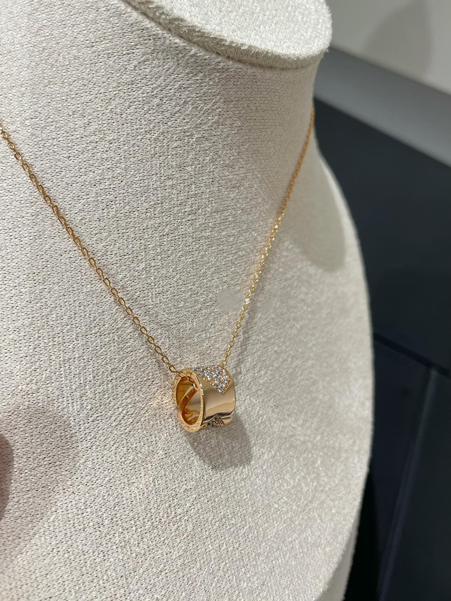 [Lunabriance]LIENS EVIDENCE DIAMOND PAVED NECKLACE