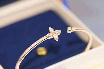 [Lunabriance]IDYLLE PINK GOLD OPEN BRACELET DIAMOND PAVED