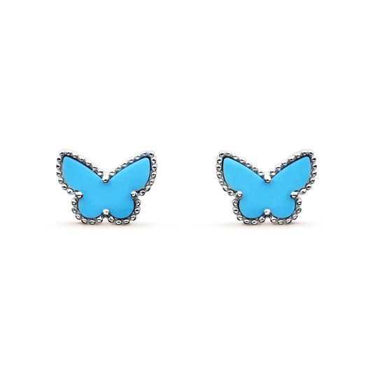 [Lunabriance]BUTTERFLY TURQUOISE EARRINGS SILVER