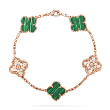 [Luna Brilliance]CLOVER 5 MOTIF MALACHITE BRACELET COLLECTION