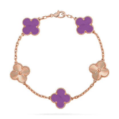 [Luna Brilliance] CLOVER 5 MOTIF VIOLET BRACELET COLLECTION