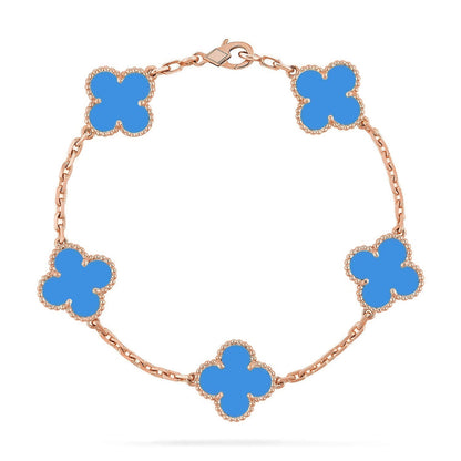 [Luna Brilliance] CLOVER 5 MOTIF BLUE AGATE BRACELET COLLECTION
