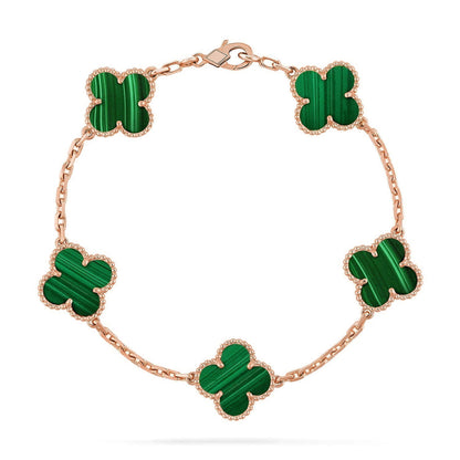 [Luna Brilliance]CLOVER 5 MOTIF MALACHITE BRACELET COLLECTION