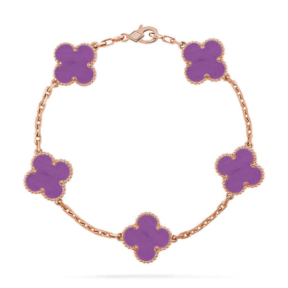 [Luna Brilliance] CLOVER 5 MOTIF VIOLET BRACELET COLLECTION