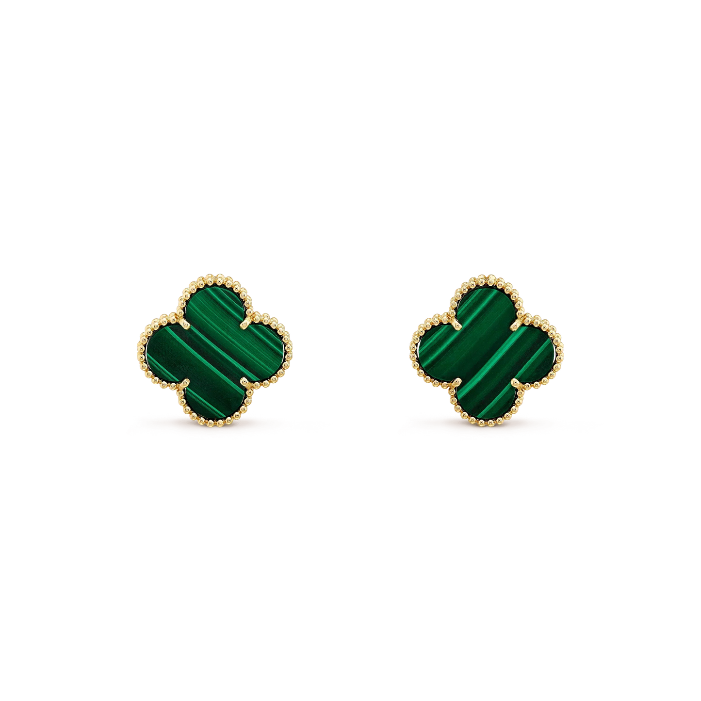 [Lunabriance]CLOVER MINI 9.5MM MALACHITE  EARRINGS