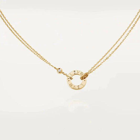 [Lunabriance]LOVE NECKLACE 16MM 2 DIAMONDS