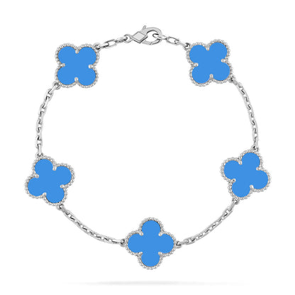 [Luna Brilliance] CLOVER 5 MOTIF BLUE AGATE BRACELET COLLECTION