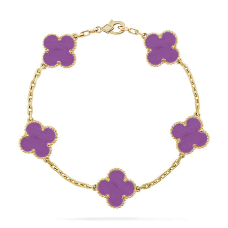 [Luna Brilliance] CLOVER 5 MOTIF VIOLET BRACELET COLLECTION